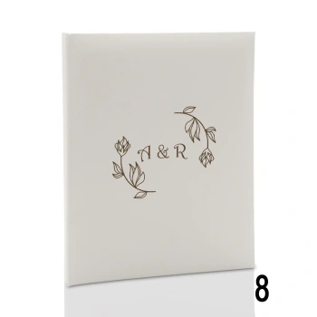 Album ślubny, wklejany, 40 kremowych stron, personalizowany, 12 wzorów do wyboru